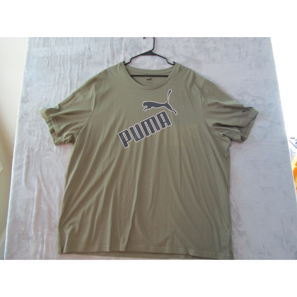 Puma Mens Angled Tee Dark Green Moss Graphic Logo T-Shirt 4XL 848629 05
